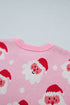 Cartoon Pattern Round Neck Dropped Shoulder Sweater