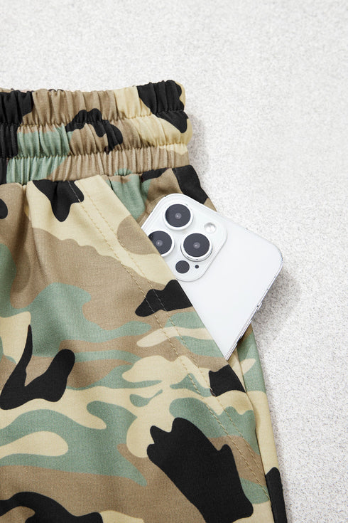 Camouflage Print Street Fashion Drawstring Shift Pants