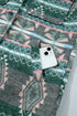 Geometric Print Button Front Long Sleeve Jacket