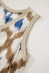 Bohemian Abstract Print V Neck Sleeveless Maxi Dress