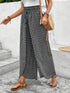Bohemian Print Smocked High Waist Wide Leg Slit Pants