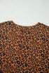Leopard Wide Leg Relaxed Long Sleeve Top Pant Set