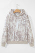 Abstract Print Ribbed Cuffs Hem Long Sleeve Hoodie