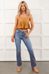 Embroidered Western Flare Leg Detail Jeans