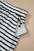 Preppy Striped Half Button Top And Short Set