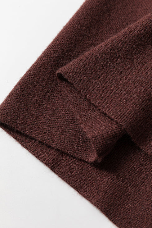 Ribbed Mock Neck Long Sleeve Sweater Dress