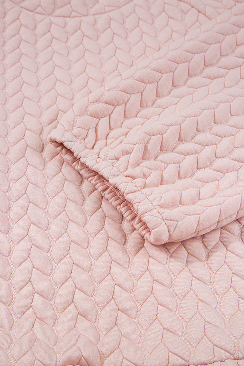 Braided Textured Ruffle Hem Wide Leg Pant Set