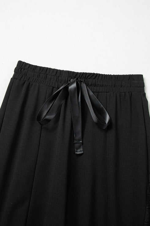 Bohemian Sheer Lace Patchwork Wide Leg Pants