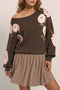 Floral Print Drop Shoulder Relaxed Pullover Sweater