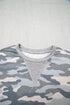 Camouflage Print Round Neck Shift Pullover Long Sleeve Top