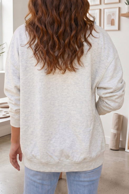 Boo Ghost Print Open Front Graphic Sweatshirt