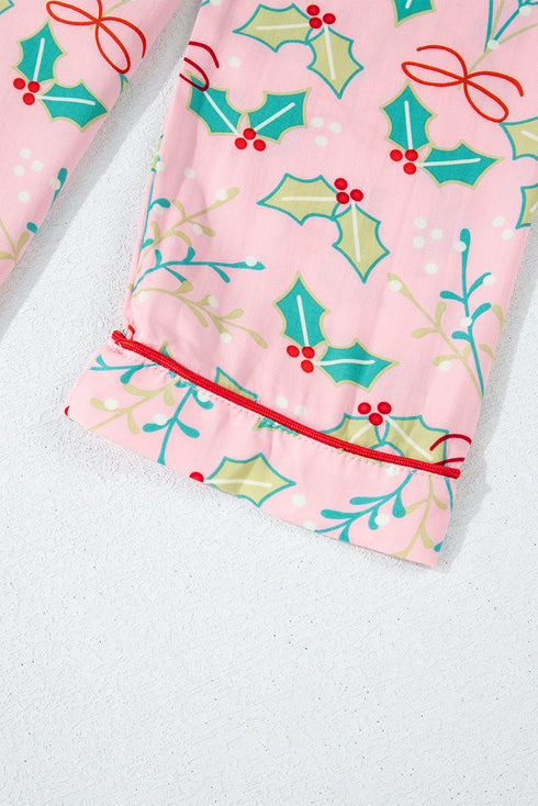 Floral Print Wide Leg Southern Belle Christmas Sleepwear