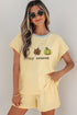 Embroidered Graphic Relaxed Two Piece Short Set