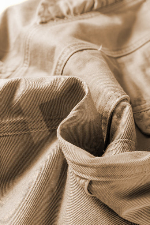 Casual Ruffled Patchwork Solid Cotton Denim Vest