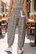 Leopard Print Ankle Length Elastic Waist Pants