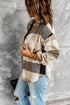 Paneled Pocketed Button Down Long Sleeve Plaid Shacket