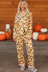 Pumpkin Print Two Piece Long Sleeve Lounge Set