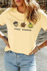 Embroidered Cozy Message Graphic Short Sleeve Statement Tee