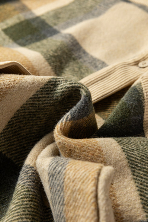 Retro Western Patchwork Corduroy Plaid Shacket