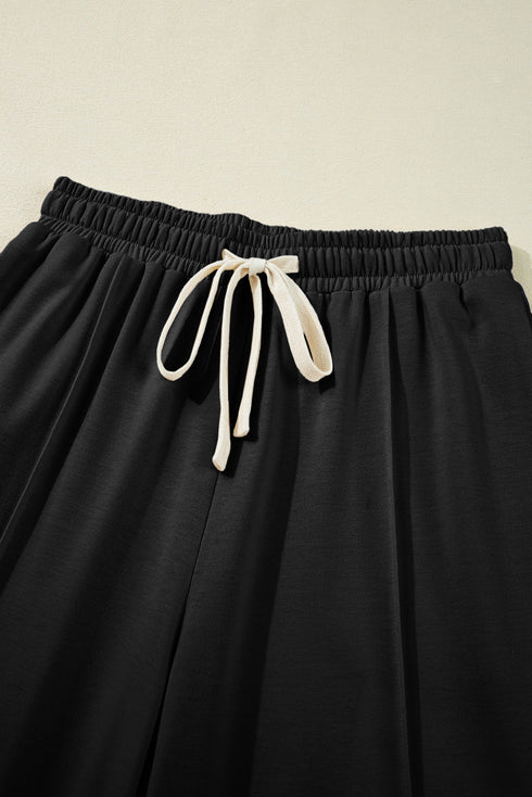 Drawstring Elastic Waist Cargo Patch Pocket Pants