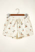 Wild Duck Mallard Print Drawstring Stretch Denim Shorts