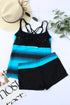 Striped Empire Waist Tankini Top With Boy Shorts