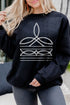 Abstract Linear Graphic Print Relaxed Crewneck Sweatshirt