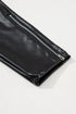 Faux Leather Zipped Detail Solid Bodycon Leggings