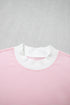 Striped Trim Mock Neck Pullover Drawstring Pants Outfit Pant Set