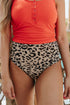 Henley Tank And High Waist Animal Print Swimsuit