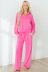 Active Collared Pullover And Central Seam Pant Set