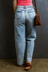 Distressed Ripped Raw Hem Casual Straight Jeans