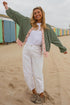 Striped Patchwork V Neck Long Sleeve Cardigan