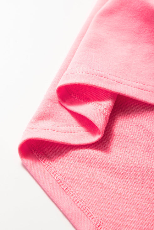 Solid Casual Hooded Short Sleeve Henley Short Set