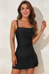 Ruched Square Neck Tummy Control Swim Dress