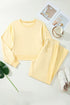 Eyelet Embroidered Lace Patchwork Cropped Pullover Drawstring Pants Set