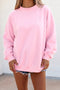 Mock Neck Polka Dot Pattern Trim Oversized Sweatshirt