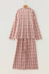 Plaid Patch Pocket Long Sleeve Lounge Set