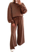Polka Dot Drawstring Wide Leg Long Sleeve Pant Set