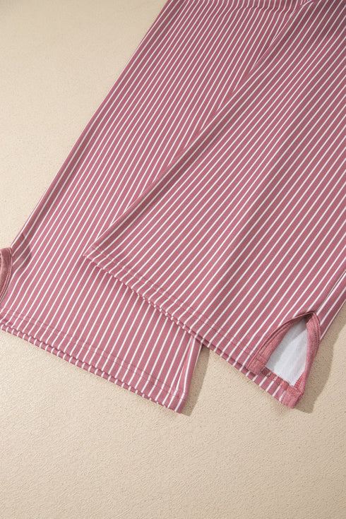 Raw Seam Patchwork Long Sleeve Top Pocket Two Piece Pant Set