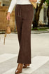 Polyester Tie Elastic Waist Soft Corduroy Pants