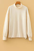Mock Neck Long Sleeve Leopard Split Hem Top