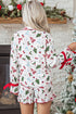 Ruffle Cuff Long Sleeve Printed Lounge Set