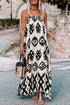 Abstract Geometric Pattern Sleeveless Flowy Maxi Dress