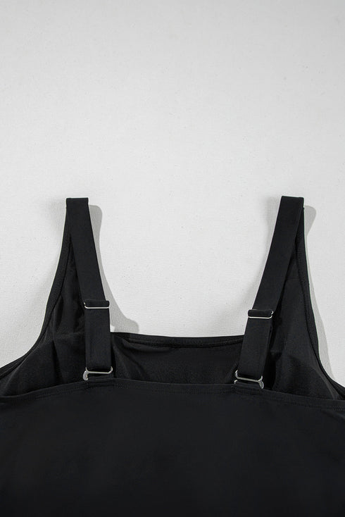 Exclusive Casual Square Neck Knotted One Piece Swimwear