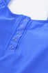 Snap Button Front Tank Style Swim Top