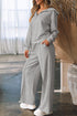 Zip Sailor Collar Pullover Athleisure Sweatpants Two Piece Pant Set