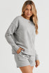 Textured Long Sleeve Top And Drawstring Lounge Short Sets