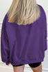 Sequined Ghost Print Mock Neck Spooky Graphic Sweatshirt
