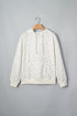 Floral Print Ribbing Drawstring Hem Long Sleeve Hoodie